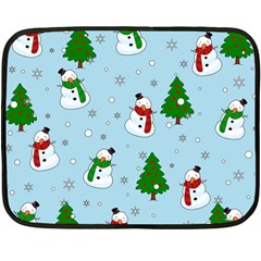 Snowman Pattern Double Sided Fleece Blanket (mini)  by Valentinaart