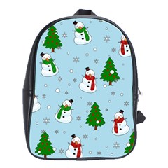 Snowman Pattern School Bag (large) by Valentinaart