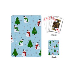 Snowman Pattern Playing Cards (mini)  by Valentinaart