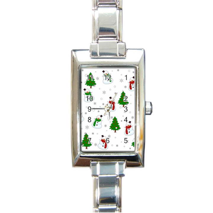 Snowman pattern Rectangle Italian Charm Watch