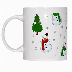 Snowman Pattern White Mugs