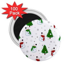 Snowman Pattern 2 25  Magnets (100 Pack)  by Valentinaart