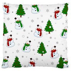 Snowman Pattern Large Cushion Case (two Sides) by Valentinaart