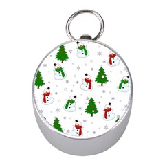 Snowman Pattern Mini Silver Compasses by Valentinaart