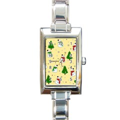 Snowman Pattern Rectangle Italian Charm Watch by Valentinaart