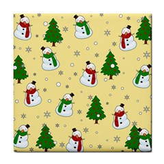 Snowman Pattern Tile Coasters by Valentinaart