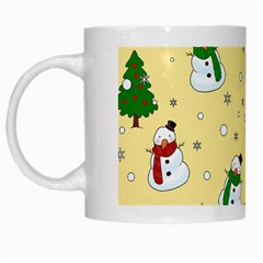 Snowman Pattern White Mugs