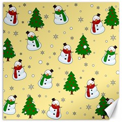 Snowman Pattern Canvas 20  X 20   by Valentinaart