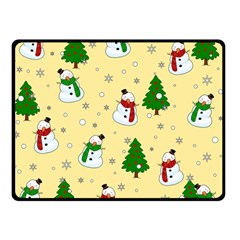 Snowman Pattern Double Sided Fleece Blanket (small)  by Valentinaart