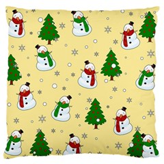 Snowman Pattern Large Flano Cushion Case (one Side) by Valentinaart