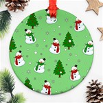 Snowman pattern Ornament (Round) Front