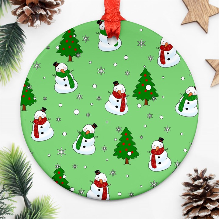 Snowman pattern Ornament (Round)