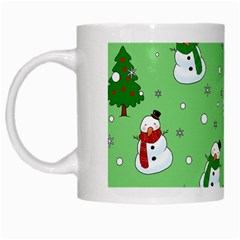 Snowman Pattern White Mugs