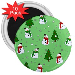 Snowman Pattern 3  Magnets (10 Pack)  by Valentinaart