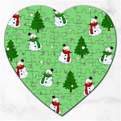 Snowman Pattern Jigsaw Puzzle (heart) by Valentinaart