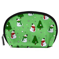 Snowman Pattern Accessory Pouches (large)  by Valentinaart