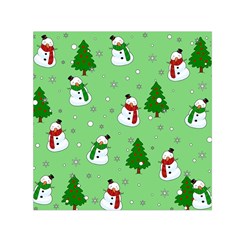 Snowman Pattern Small Satin Scarf (square) by Valentinaart