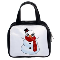 Kawaii Snowman Classic Handbags (2 Sides) by Valentinaart