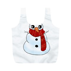 Kawaii Snowman Full Print Recycle Bags (m)  by Valentinaart