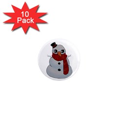 Kawaii Snowman 1  Mini Magnet (10 Pack) 