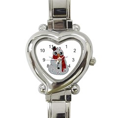 Kawaii Snowman Heart Italian Charm Watch by Valentinaart