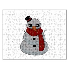 Kawaii Snowman Rectangular Jigsaw Puzzl by Valentinaart