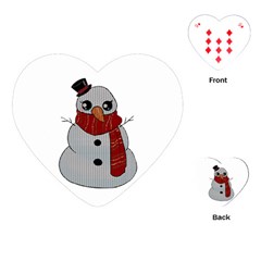 Kawaii Snowman Playing Cards (heart)  by Valentinaart