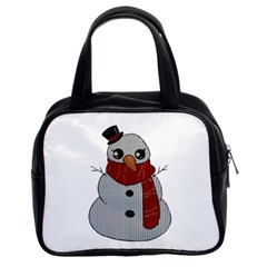 Kawaii Snowman Classic Handbags (2 Sides) by Valentinaart