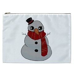 Kawaii Snowman Cosmetic Bag (xxl)  by Valentinaart