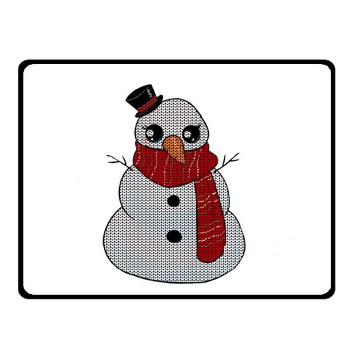 Kawaii Snowman Double Sided Fleece Blanket (Small) 