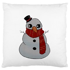 Kawaii Snowman Large Flano Cushion Case (two Sides) by Valentinaart