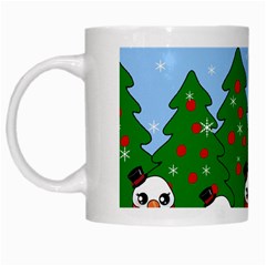 Kawaii Snowman White Mugs by Valentinaart