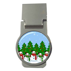 Kawaii Snowman Money Clips (round)  by Valentinaart