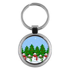 Kawaii Snowman Key Chains (round) 