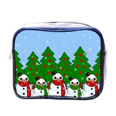 Kawaii Snowman Mini Toiletries Bags by Valentinaart