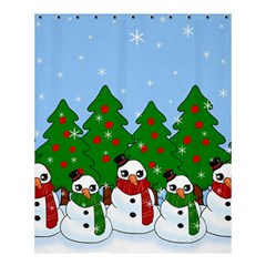 Kawaii Snowman Shower Curtain 60  X 72  (medium)  by Valentinaart