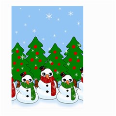 Kawaii Snowman Large Garden Flag (two Sides) by Valentinaart