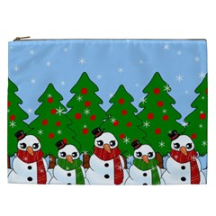 Kawaii Snowman Cosmetic Bag (xxl)  by Valentinaart