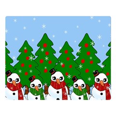 Kawaii Snowman Double Sided Flano Blanket (large)  by Valentinaart