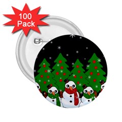 Kawaii Snowman 2 25  Buttons (100 Pack)  by Valentinaart