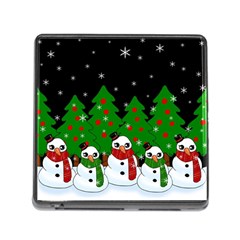 Kawaii Snowman Memory Card Reader (square) by Valentinaart