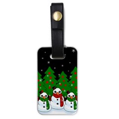 Kawaii Snowman Luggage Tags (one Side) 