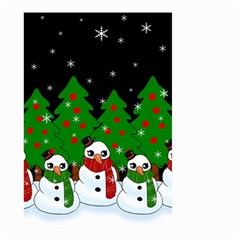 Kawaii Snowman Large Garden Flag (two Sides) by Valentinaart