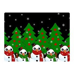 Kawaii Snowman Double Sided Flano Blanket (mini) 