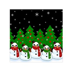 Kawaii Snowman Small Satin Scarf (square) by Valentinaart