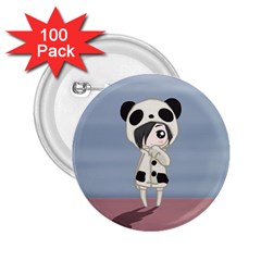 Kawaii Panda Girl 2 25  Buttons (100 Pack)  by Valentinaart