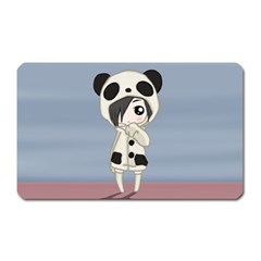 Kawaii Panda Girl Magnet (rectangular) by Valentinaart