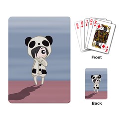 Kawaii Panda Girl Playing Card by Valentinaart