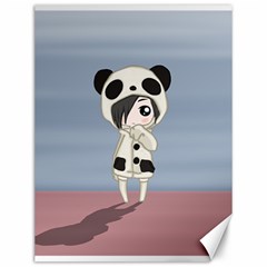 Kawaii Panda Girl Canvas 12  X 16   by Valentinaart