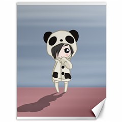 Kawaii Panda Girl Canvas 36  X 48   by Valentinaart